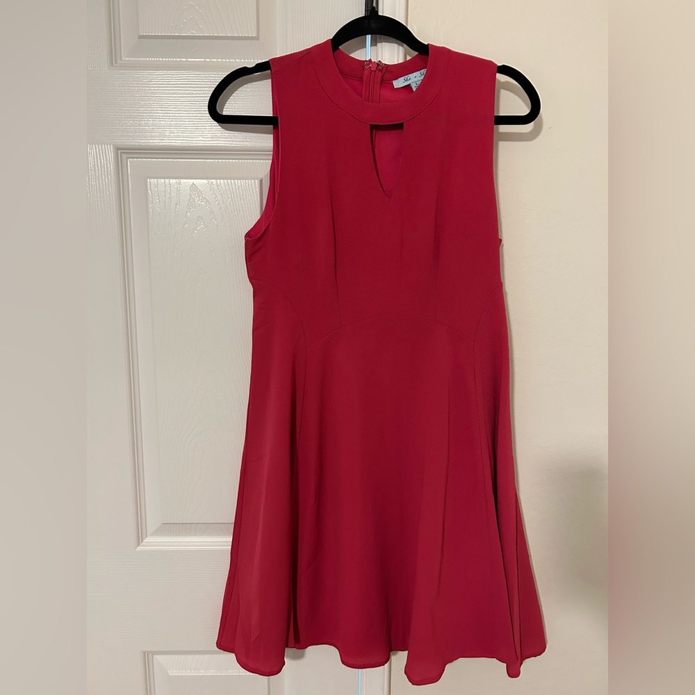 She + Sky hot pink swing dress
